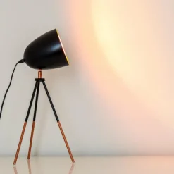 hofstein Lampe à poser MONTREAL Cuivre, Noir, 1 lumière* Lampes À Poser