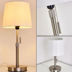 Lampes En Tissu-hofstein Lampe à poser Neuville Nickel mat, 1 lumière