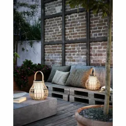 Style Boho-Chic-Luminaires Nordlux Lampe à poser Nordlux LEO LED Bois clair, 1 lumière