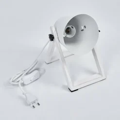 Lampes En Bois-Lampe à poser Novilly Blanc, 1 lumière