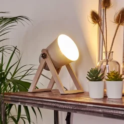 hofstein Lampe à poser Novilly Bois clair, 1 lumière