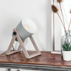 hofstein Lampe à poser Novilly Bois clair, 1 lumière