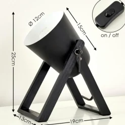 Lampes En Bois-hofstein Lampe à poser Novilly Noir, 1 lumière