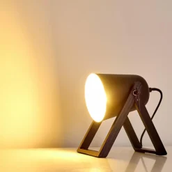 Lampes En Bois-hofstein Lampe à poser Novilly Noir, 1 lumière