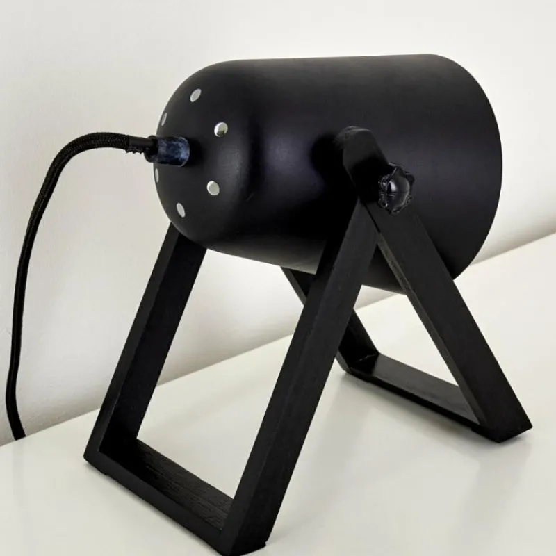 Lampes En Bois-hofstein Lampe à poser Novilly Noir, 1 lumière