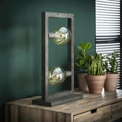 Lampes Industrielles-hofstein Lampe à poser ORANJEWOUD Argenté, 2 lumières