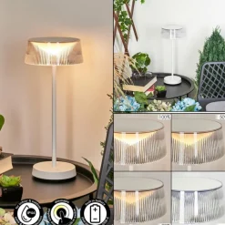 hofstein Lampe à poser Oundo LED Blanc, 1 lumière