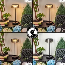 hofstein Lampe à poser Oundo LED Noir, 1 lumière