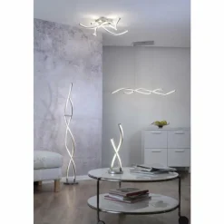 Paul Neuhaus Q-Serie Lampe à poser Paul Neuhaus Q-MALINA LED Acier inoxydable, 2 lumières, Télécommandes