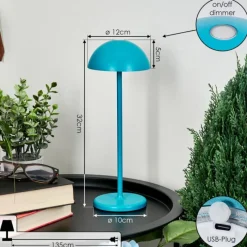 hofstein Lampe à poser Pelaro LED Bleu, 1 lumière