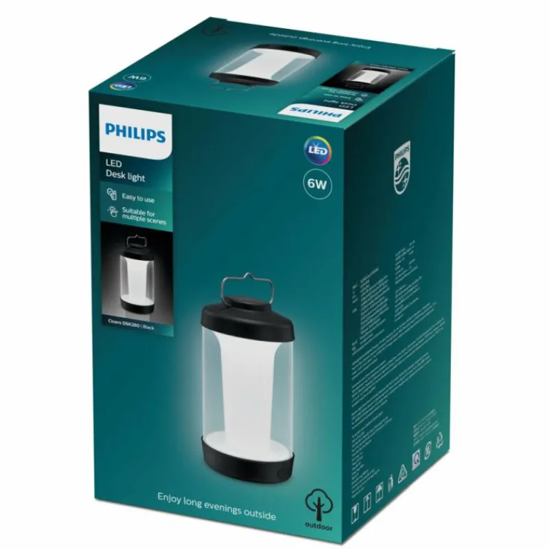 Luminaires Philips Lampe à poser Philips Cicero LED Noir, Blanc, 1 lumière