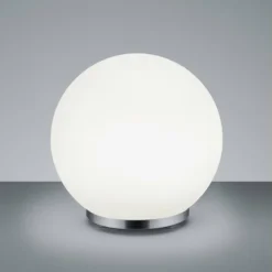 Luminaires Reality Lampe à poser Reality George LED Chrome, 1 lumière, Télécommandes, Changeur de couleurs