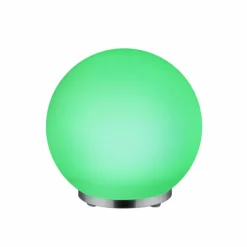 Luminaires Reality Lampe à poser Reality George LED Chrome, 1 lumière, Télécommandes, Changeur de couleurs