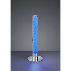 Luminaires Reality Lampe à poser Reality LEIA LED Chrome, 1 lumière, Télécommandes, Changeur de couleurs* Éclairage Led