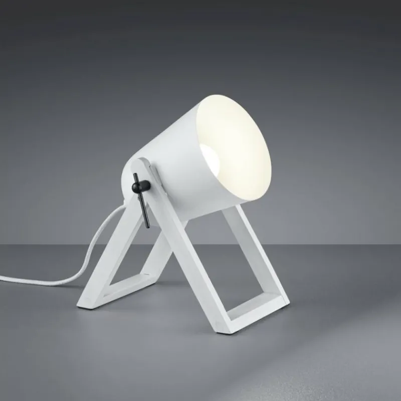 Lampes En Bois-Luminaires Reality Lampe à poser Reality MARC Blanc, 1 lumière