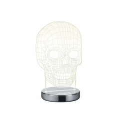 Luminaires Reality Lampe à poser Reality Skull LED Chrome, 1 lumière* Éclairage Led