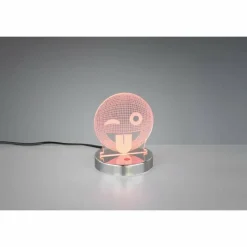 Luminaires Rustiques-Luminaires Reality Lampe à poser Reality SMILEY LED Chrome, 1 lumière, Changeur de couleurs
