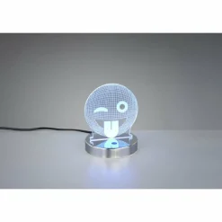 Luminaires Rustiques-Luminaires Reality Lampe à poser Reality SMILEY LED Chrome, 1 lumière, Changeur de couleurs
