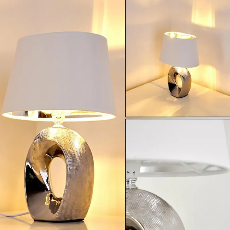 Lampes En Tissu-hofstein Lampe à poser Rovio Argenté, 1 lumière