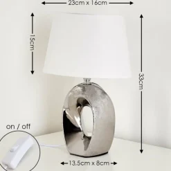 Lampes En Tissu-hofstein Lampe à poser Rovio Argenté, 1 lumière