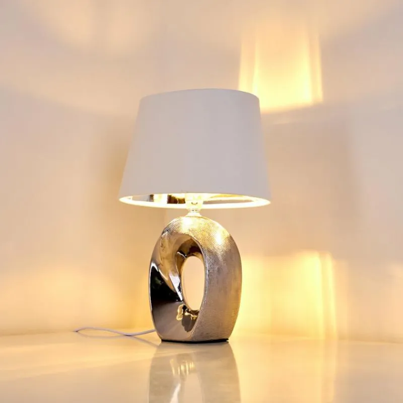 Lampes En Tissu-hofstein Lampe à poser Rovio Argenté, 1 lumière