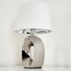 Lampes En Tissu-hofstein Lampe à poser Rovio Argenté, 1 lumière