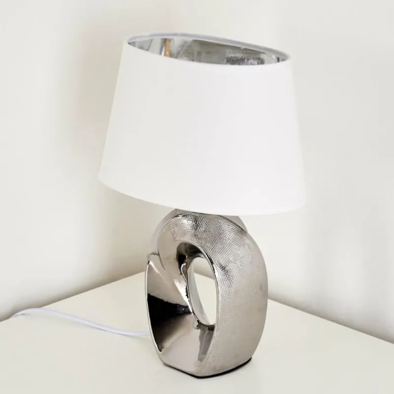 Lampes En Tissu-hofstein Lampe à poser Rovio Argenté, 1 lumière