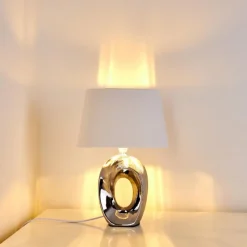 Lampes En Tissu-hofstein Lampe à poser Rovio Argenté, 1 lumière