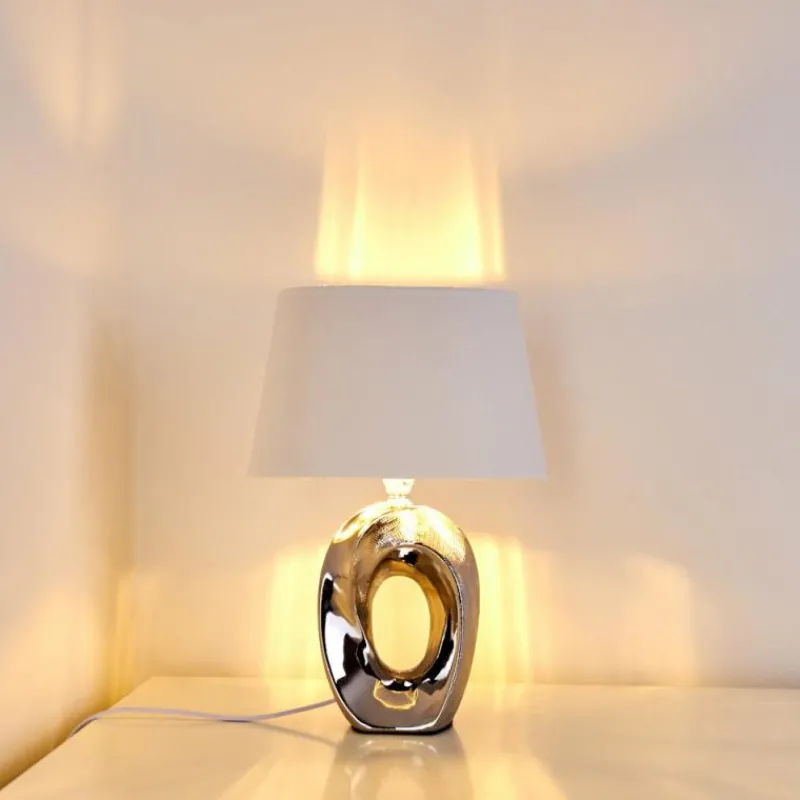 Lampes En Tissu-hofstein Lampe à poser Rovio Argenté, 1 lumière