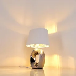 Lampes En Tissu-hofstein Lampe à poser Rovio Argenté, 1 lumière