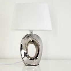 Lampes En Tissu-hofstein Lampe à poser Rovio Argenté, 1 lumière