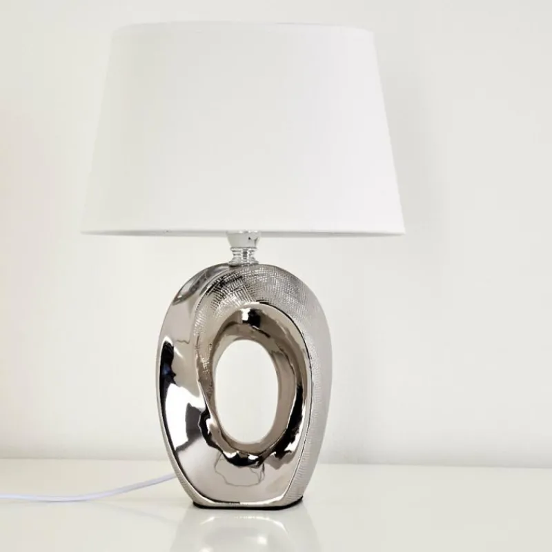 Lampes En Tissu-hofstein Lampe à poser Rovio Argenté, 1 lumière