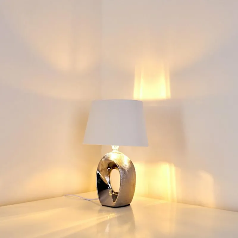 Lampes En Tissu-hofstein Lampe à poser Rovio Argenté, 1 lumière