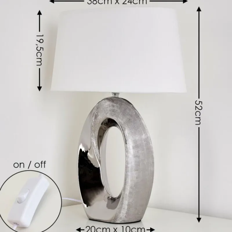 Lampes En Tissu-hofstein Lampe à poser Rovio Argenté, 1 lumière