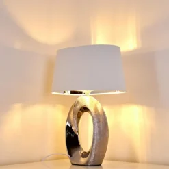 Lampes En Tissu-hofstein Lampe à poser Rovio Argenté, 1 lumière