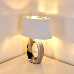 Lampes En Tissu-hofstein Lampe à poser Rovio Argenté, 1 lumière