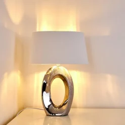 Lampes En Tissu-hofstein Lampe à poser Rovio Argenté, 1 lumière