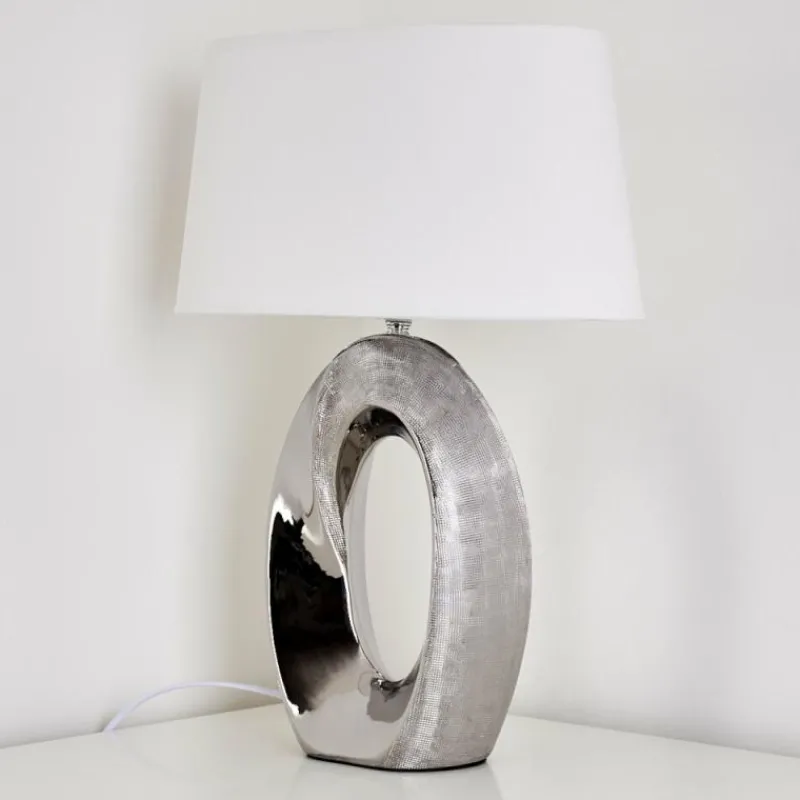 Lampes En Tissu-hofstein Lampe à poser Rovio Argenté, 1 lumière