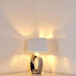 Lampes En Tissu-hofstein Lampe à poser Rovio Argenté, 1 lumière