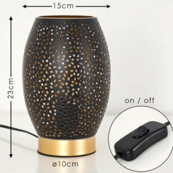 Lampes Dorées-hofstein Lampe à poser Saksborg Noir doré, 1 lumière