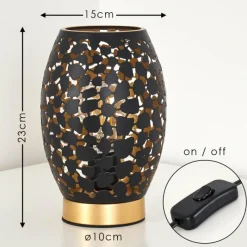 Lampes Dorées-hofstein Lampe à poser Saksborg Noir doré, 1 lumière