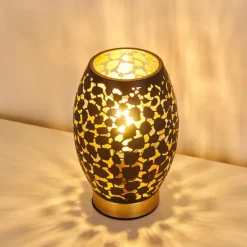 Lampes Dorées-hofstein Lampe à poser Saksborg Noir doré, 1 lumière