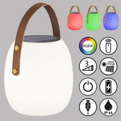 SCHÖNER WOHNEN-Kollektion Lampe à poser Bell LED Blanc, 1 lumière, Télécommandes, Changeur de couleurs