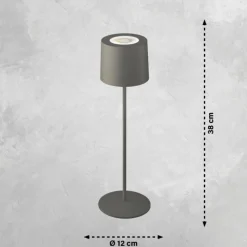 SCHÖNER WOHNEN-Kollektion Lampe à poser Sun LED Gris, 1 lumière, Changeur de couleurs