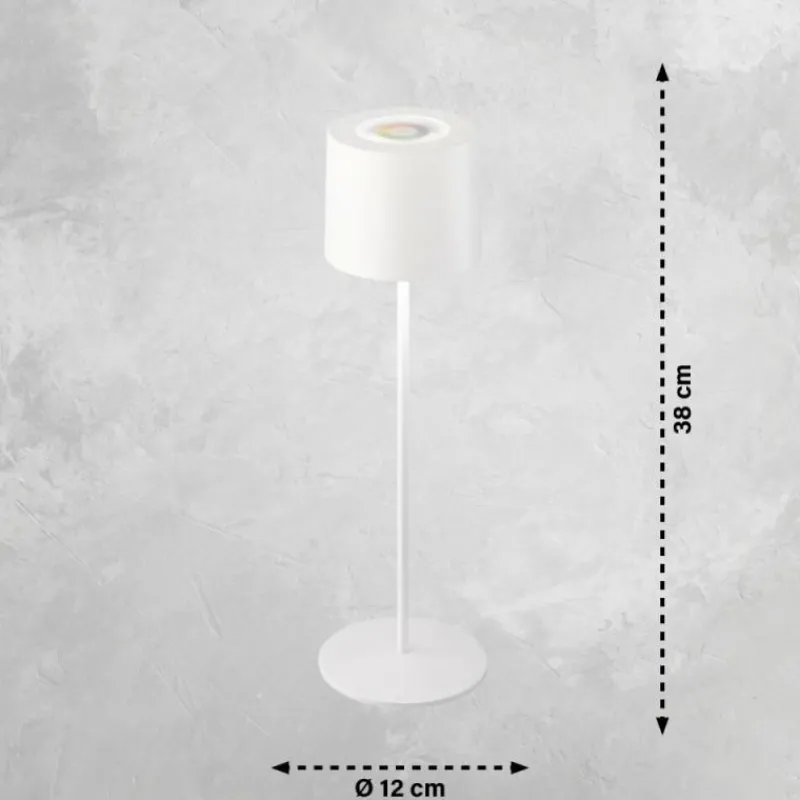 SCHÖNER WOHNEN-Kollektion Lampe à poser Sun LED Blanc, 1 lumière, Changeur de couleurs