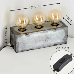 Lampes Vintages & Rétros-hofstein Lampe à poser Süderhaff Gris, 3 lumières