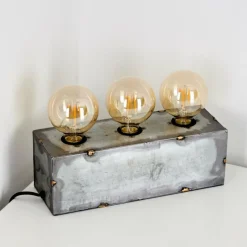 Lampes Vintages & Rétros-hofstein Lampe à poser Süderhaff Gris, 3 lumières