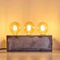 Lampes Vintages & Rétros-hofstein Lampe à poser Süderhaff Gris, 3 lumières