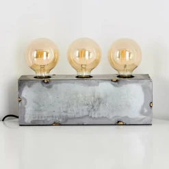 Lampes Vintages & Rétros-hofstein Lampe à poser Süderhaff Gris, 3 lumières