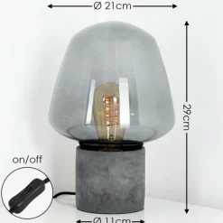 hofstein Lampe à poser Seiryu Gris, Noir, Pierre, 1 lumière